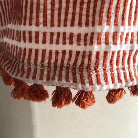 W5 Rust Orange Tasseled Tank Top - Picture 2 of 7